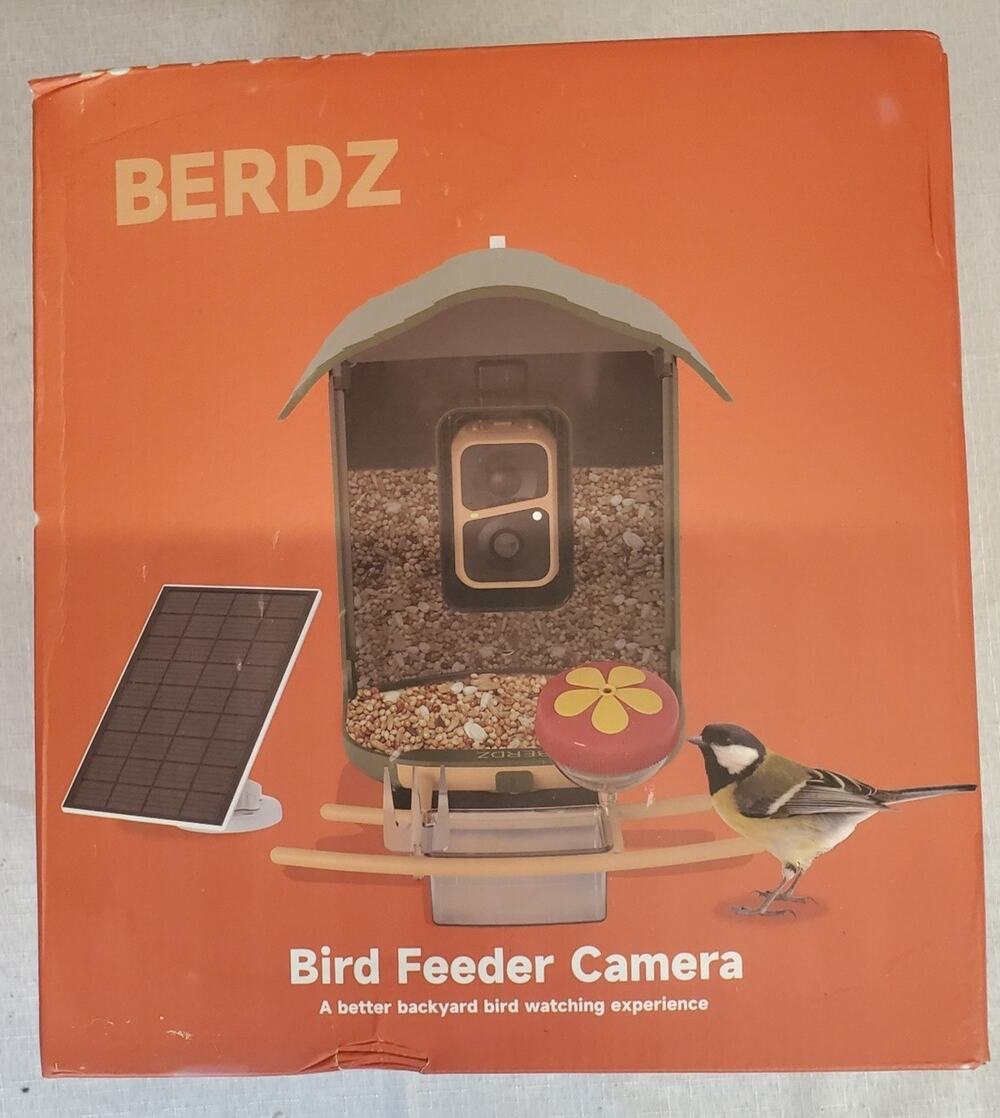 BERDZ Bird Feeder Camera Solar Powered Night Vision Motion Detection IP65